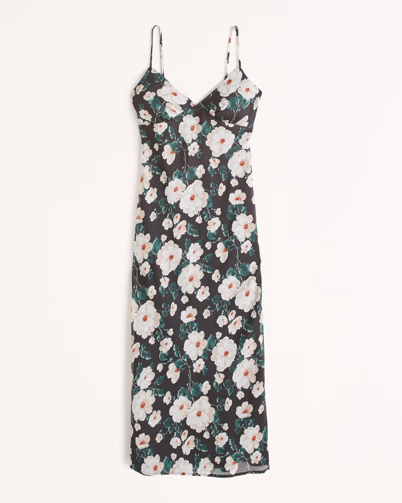 90s Slip Midi Dress | Green Floral Dress Dresses | Spring Dress Outfits | Abercrombie Dress | Abercrombie & Fitch (US)