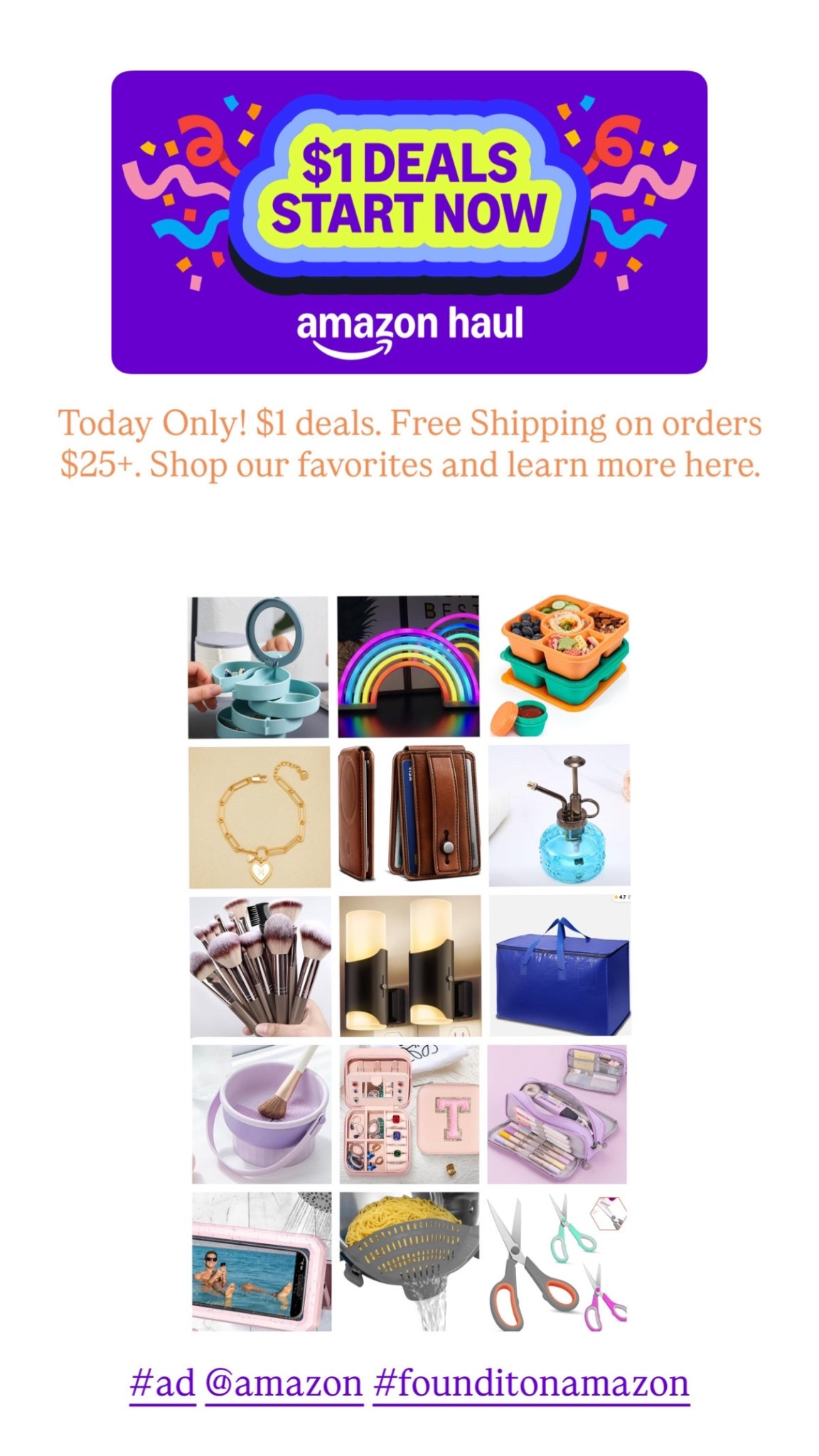 $1 deals on seasonal decor, beauty, tech, fashion and more! Today Only! Free shipping on orders $25+!  @Amazon #ad #founditonAmazon

#LTKGiftGuide #LTKCyberWeek #LTKSaleAlert