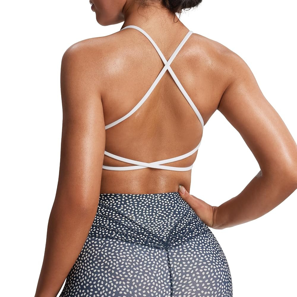 Aoxjox Women's Workout Sports Bras Fitness Ivy Low Impact Bra Yoga Crop Tank | Amazon (US)
