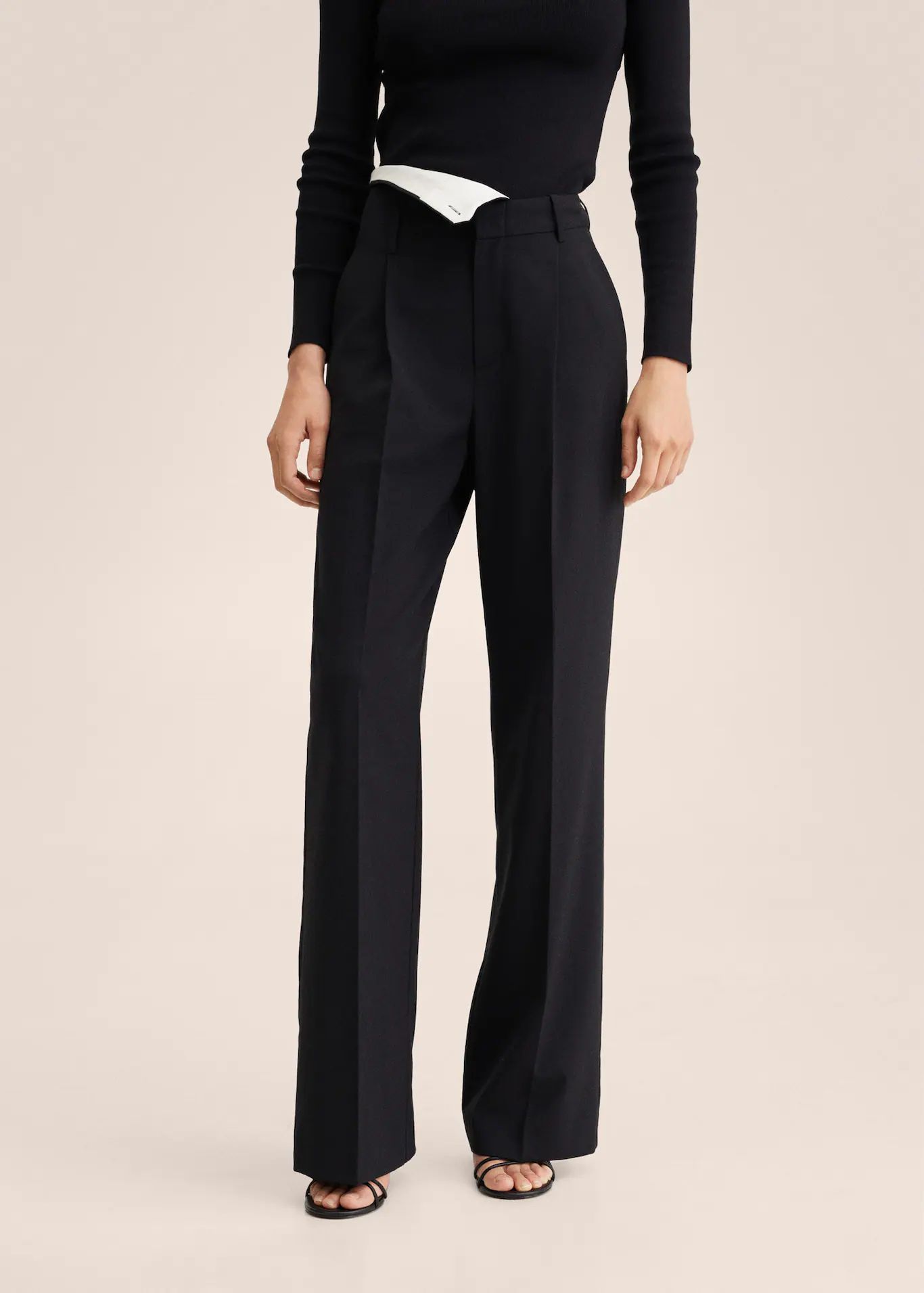 Wide leg double waist trousers | MANGO (UK)