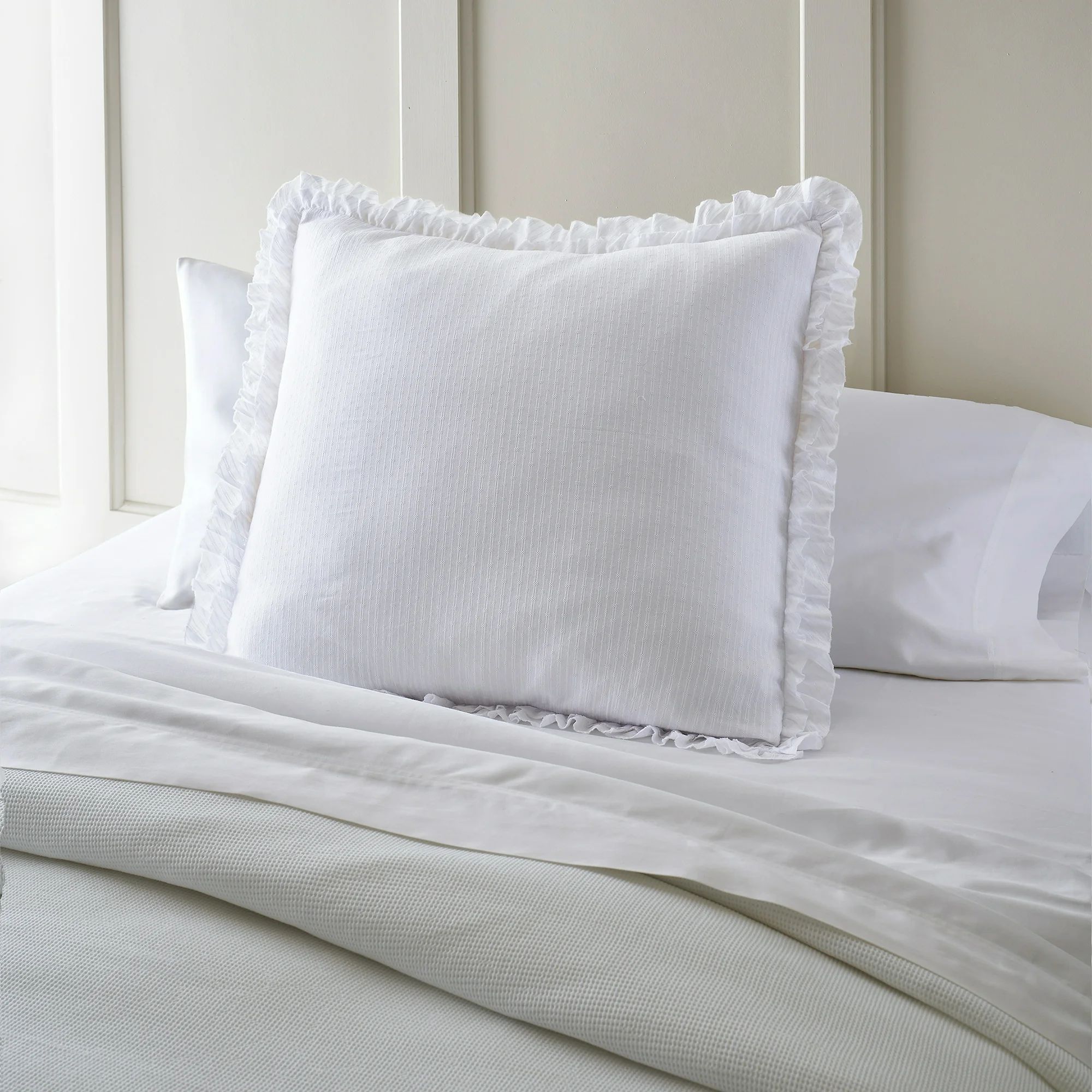 Better Homes and Gardens White Eyelet Cotton Euro Sham, 26" x 26" | Walmart (US)