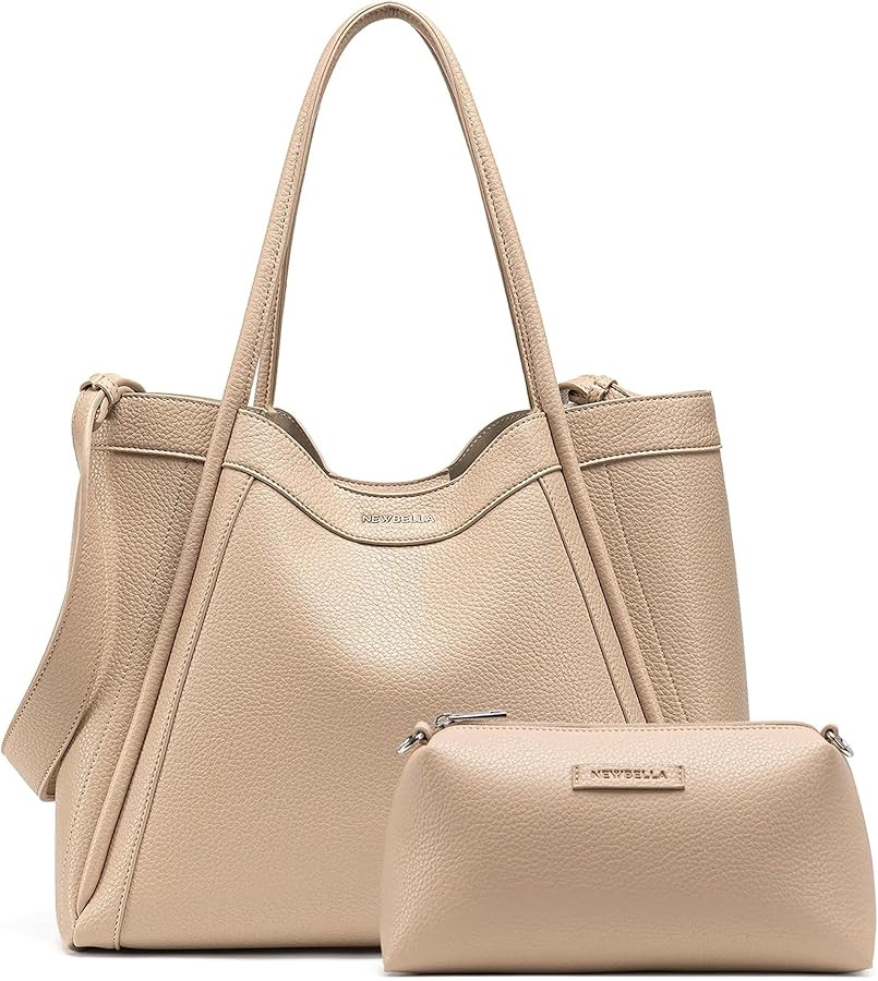 NEWBELLA Women's Medium Tote Bag, Shoulder Bag with Top Handle, Spacious Casual Purse for Work, T... | Amazon (US)