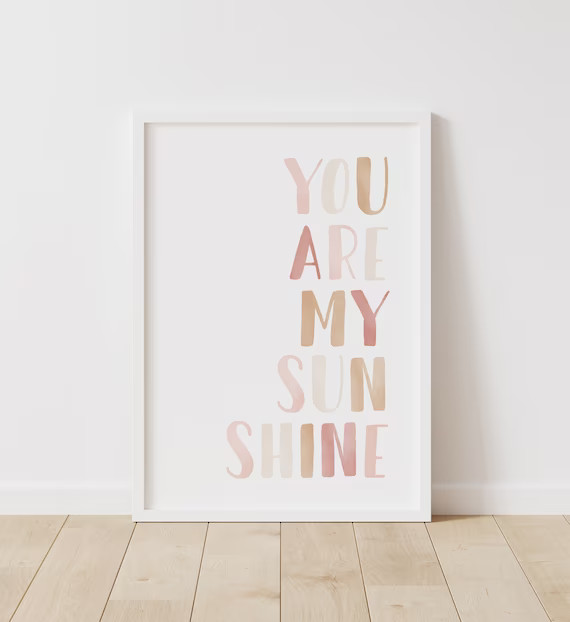 You Are My Sunshine Print, Neutral Nursery Decor, PRINTABLE Wall Art, Girl Nursery Print, Kids Ro... | Etsy (US)