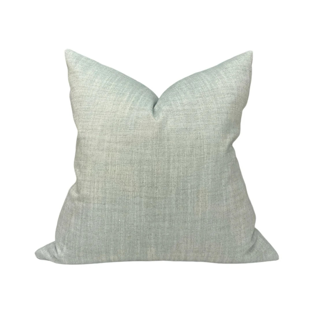 Spring Rain Pillow Cover | Seafoam green linen | light green pillows | Euro sham Lumbar | Etsy (Global)