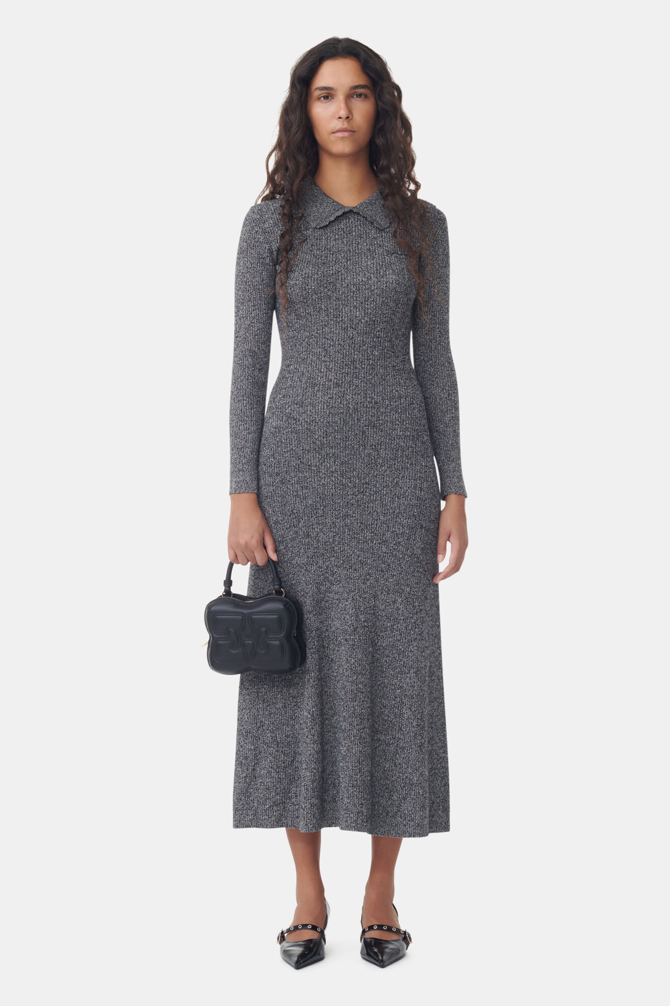 Grey Collar Maxi Dress | Ganni
