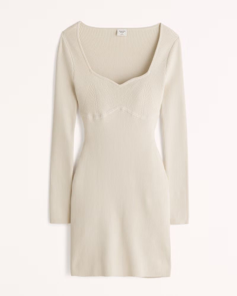 Long-Sleeve Corset Mini Sweater Dress | Abercrombie & Fitch (US)