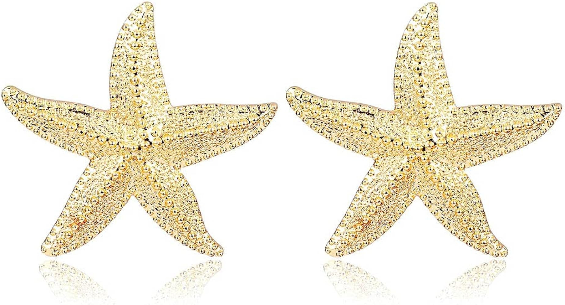 Starfish Earrings Large Gold Statement Big Star Earrings for Women Boho Fashion Beach Ear Jewelry... | Amazon (US)