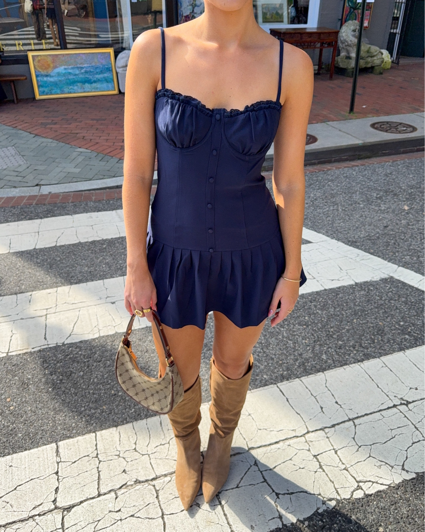 Blue dress, suede boots & similar bag! 

#LTKStyleTip #LTKFindsUnder50 #LTKFindsUnder100