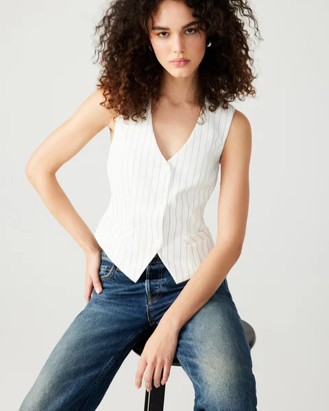 SELENE VEST WHITE/BLACK | Steve Madden (US)