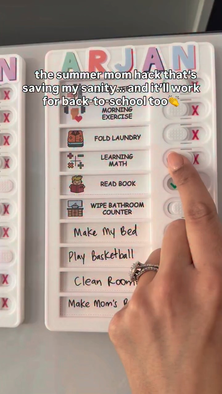 This simple daily checklist helps my boys stay on top of their routines, chores, and goals all summer long—and we’ll be using it once back-to-school starts too✔️

It’s an easy way to build independence, create routines, and make the day a whole lot smoother.

✨ Save this idea for later and send it to another parent who needs one less thing to remember!

#momhack #momlife #boymom #backtoschool #kidslearning

#LTKmomlife #LTKKids #LTKmorningroutine