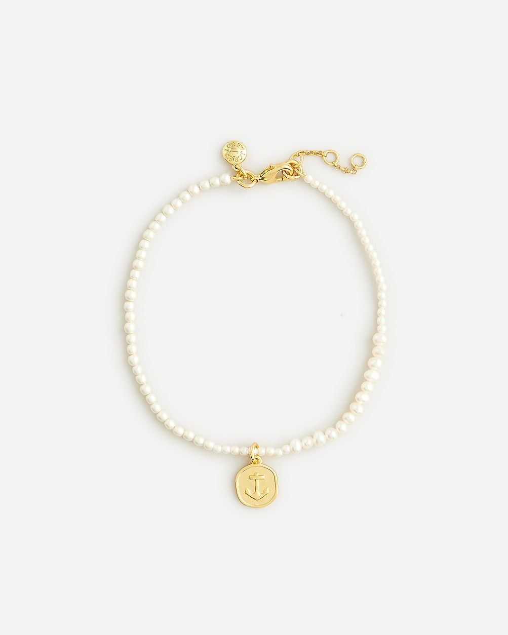 Pearl anchor-charm anklet | J.Crew US