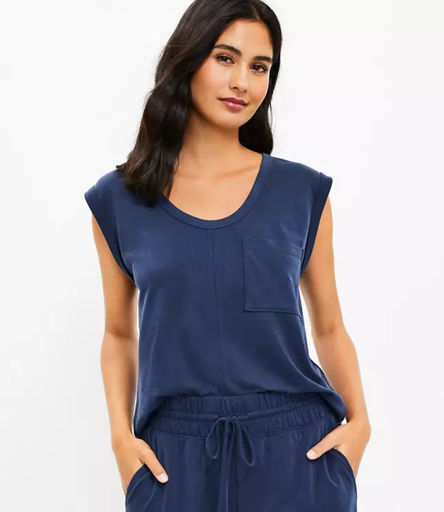 Lou & Grey Sandwashed Pocket Tank Top | LOFT