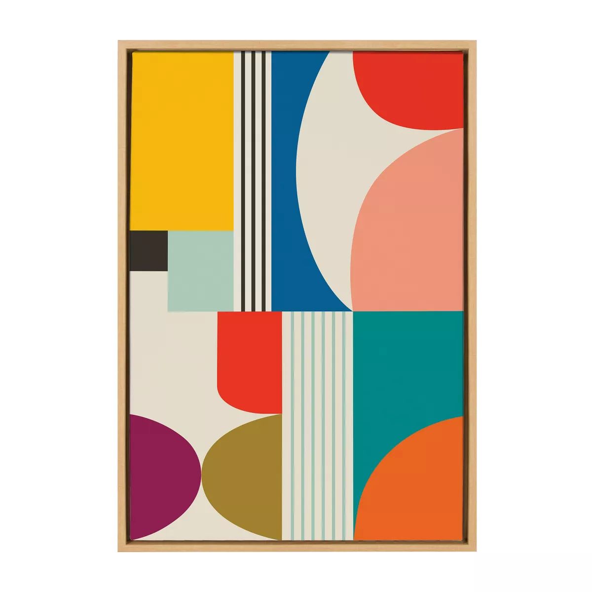 Kate and Laurel Sylvie Mid Century Modern Pattern Framed Canvas by Rachel Lee of My Dream Wall | Target