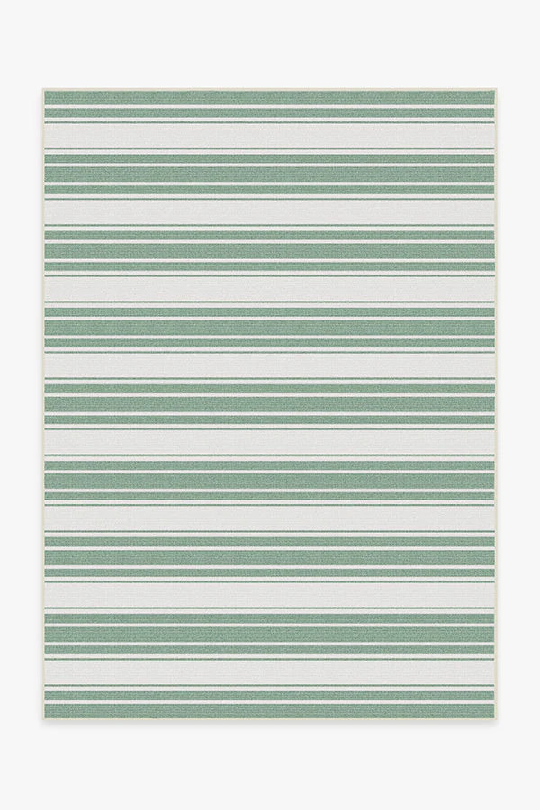 Marina Stripe Grey Outdoor Rug | Ruggable