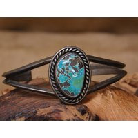 sterling Silver Cuff Bracelet With Turquoise | Etsy (US)