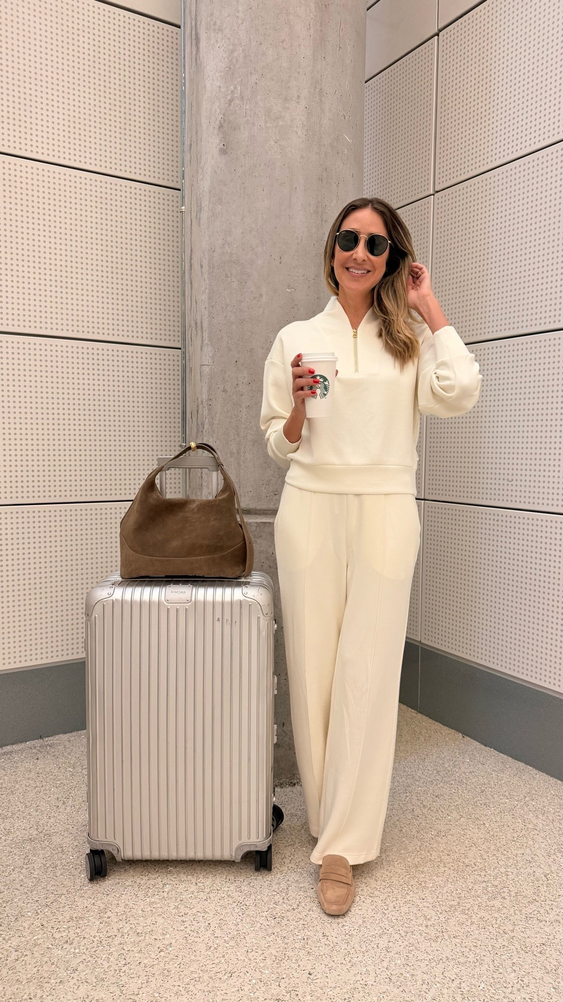 Elegant and comfortable set that is perfect for traveling and running errands! 
Ultra soft and the fitting is perfection
Fits true to size and I’m wearing size small and tall version on bottom 
I’m 5”9 for your reference 
Travel outfit 
Airport outfit

#LTKootd #LTKOver40 #LTKTravel