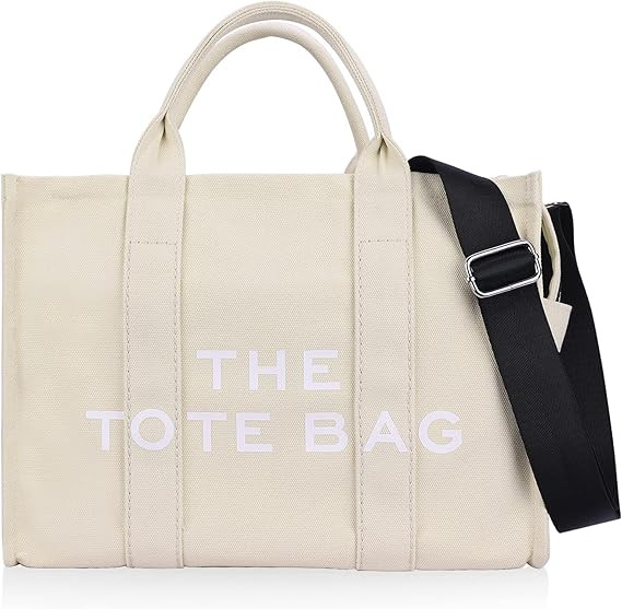 YUESUO Canvas Tote Bags for Women, Handbag Tote Purse with Zipper,Crossbody Tote Bags for Work an... | Amazon (US)
