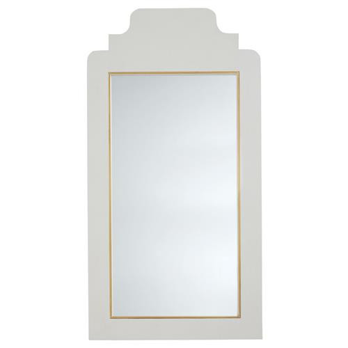 Gabby Nora Modern Gold Accent White Shagreen Rectangular Wall Mirror | Kathy Kuo Home