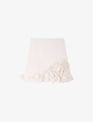 Flower-Embellished Knitted Mini Skirt | Selfridges