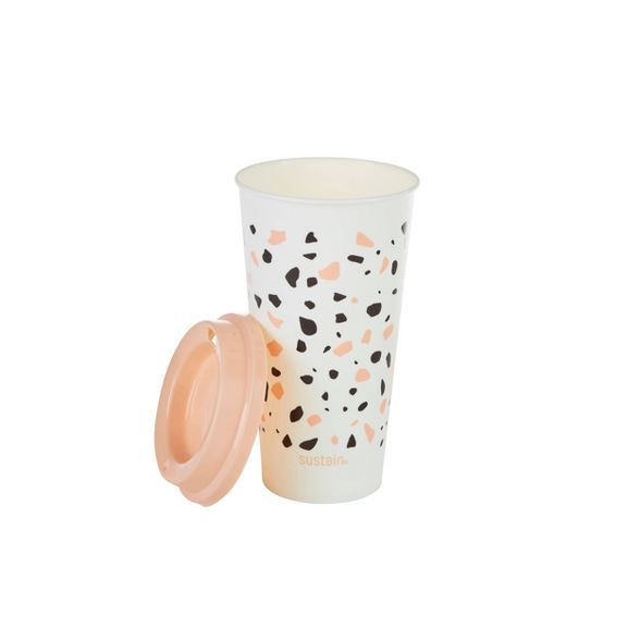 Sustain 20oz 4pk Plastic Reusable Cups - Pink Terrazzo | Target