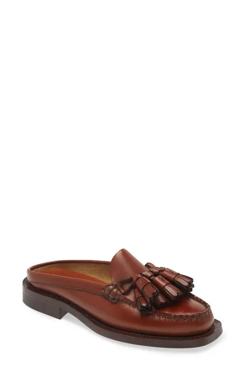 HEREU Cairel Tassel Mule in Tan at Nordstrom, Size 5.5Us | Nordstrom