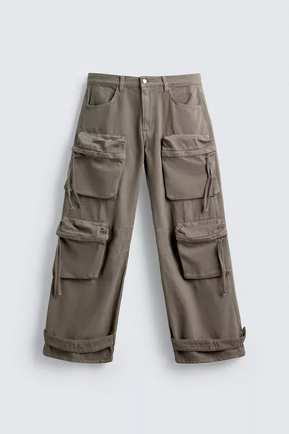 DENIM CARGO PANTS WITH POCKETS | Zara US