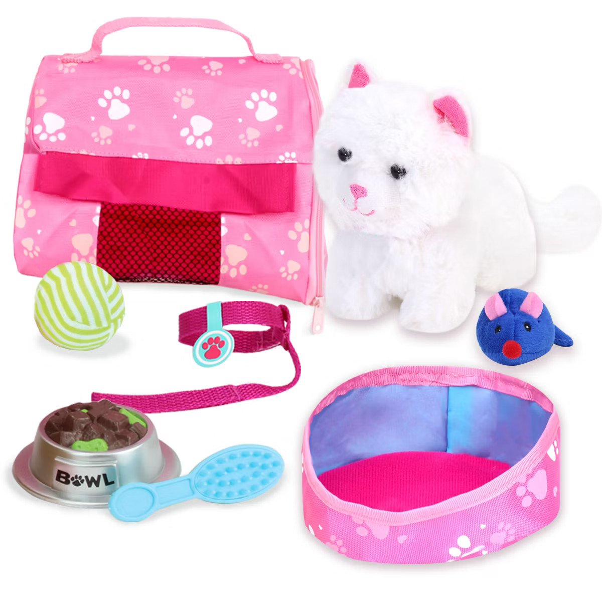 Sophia’s White Plush Kitty Cat and Accessories Set for 18" Dolls | Target