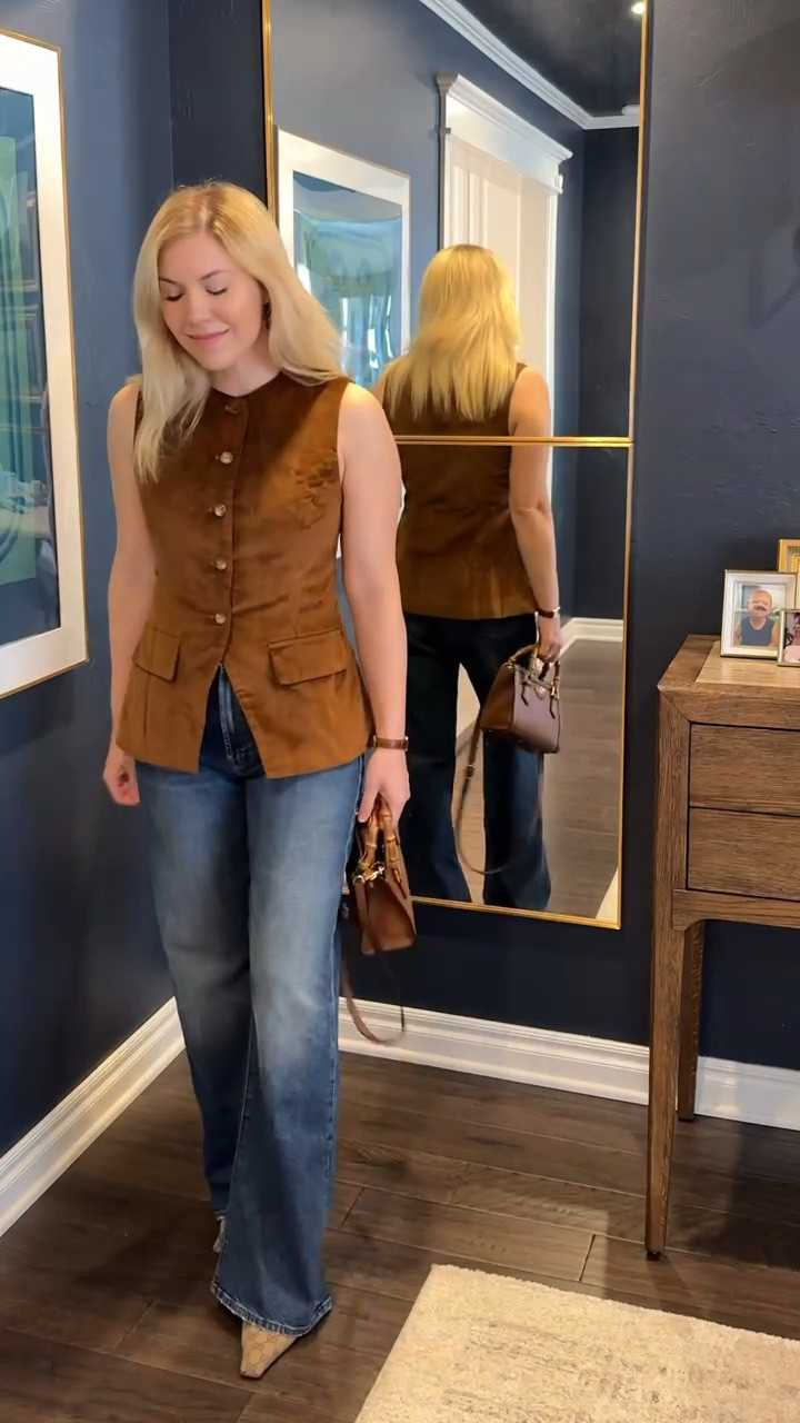 What to wear for fall when it’s still warm 🍂 
This cord vest is so cute!! Jeans fit TTS
#ltkitbag#LTKItBag #LTKStyleTip

#LTKFindsUnder100