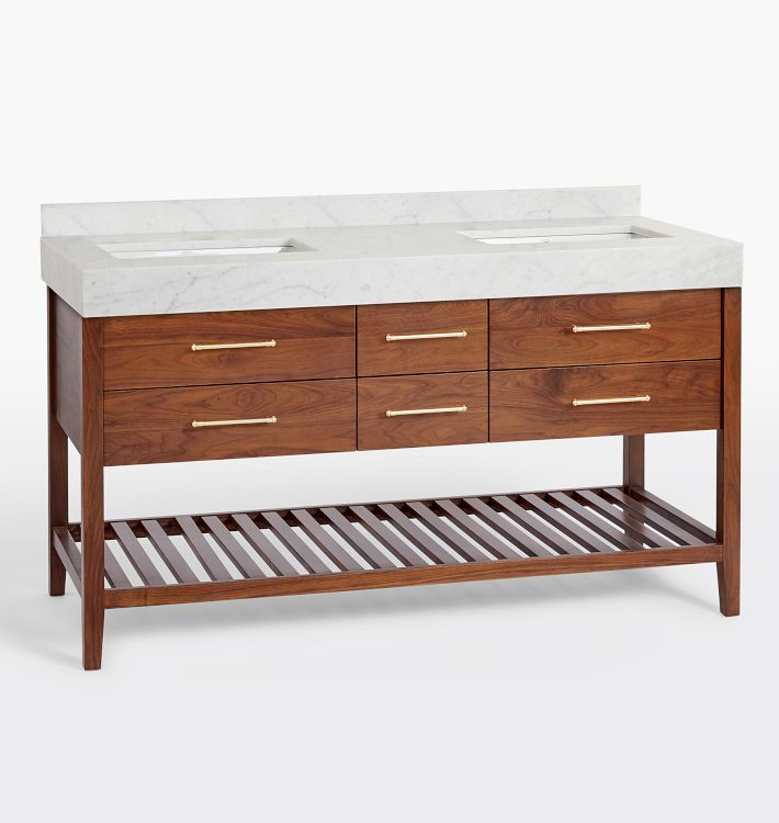 Richmond 60" Walnut Double Vanity | Rejuvenation