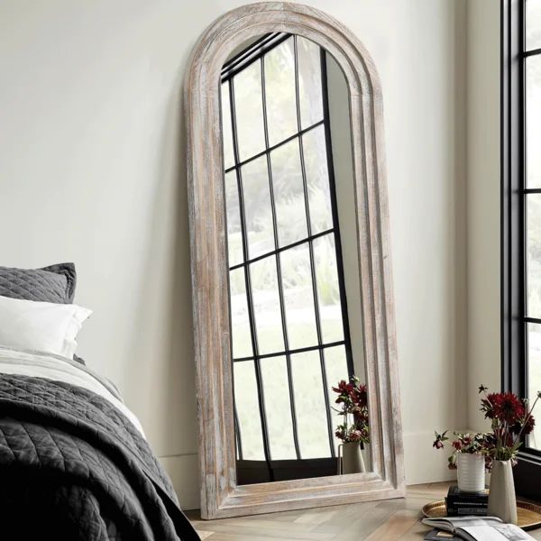 Chic Solid Wood Arch-Top Full-Length Mirror | Wayfair North America