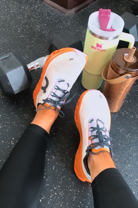 ON Cloudmonster shoes are so comfortable and great for HIIT workouts, running or weight training. I stayed tts and they fit perfectly. ON Cloudmonster sneakers, athletic shoes, Stanley tumbler, Brümate Multishaker, dumbbells, home gym  

#LTKfindsunder100 #LTKsalealert #LTKfindsunder50