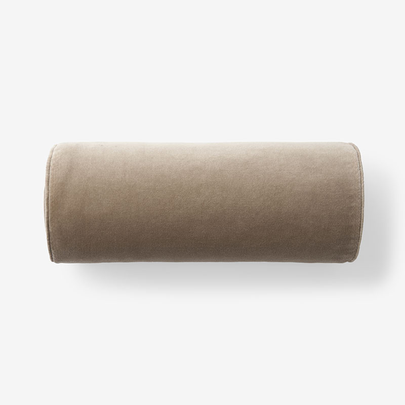 Velvet Decorative Bolster Pillow Cover - Latte, 8 in. x 20 in. | The Company Store