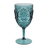 Le Cadeaux Fleur Wine Glass, Teal | Amazon (US)