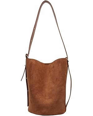 Large Bucket Bags for Women, Soft Suede Crossbody, Lady Designer Tote, Large leather Shoulder Bag... | Amazon (US)