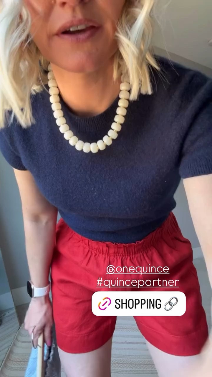I love these comfortable 100% European linen high waisted shorts from @Quince! I have them in 2 colors, but I am really loving the red for summer! #QuincePartner

#LTKOver40 #LTKSeasonal #LTKPetite