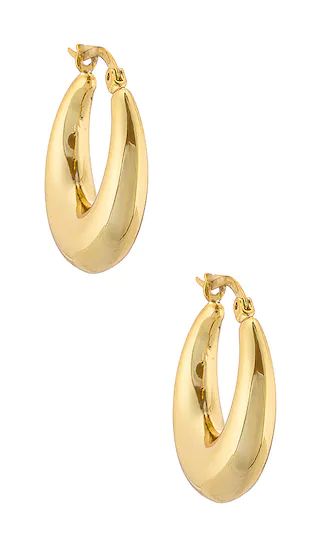 Lili Claspe Becca Hoops in Metallic Gold. | Revolve Clothing (Global)