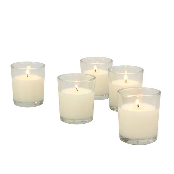 Stonebriar 48 Pack Clear Glass White Wax Filled Votive Candles | Walmart (US)