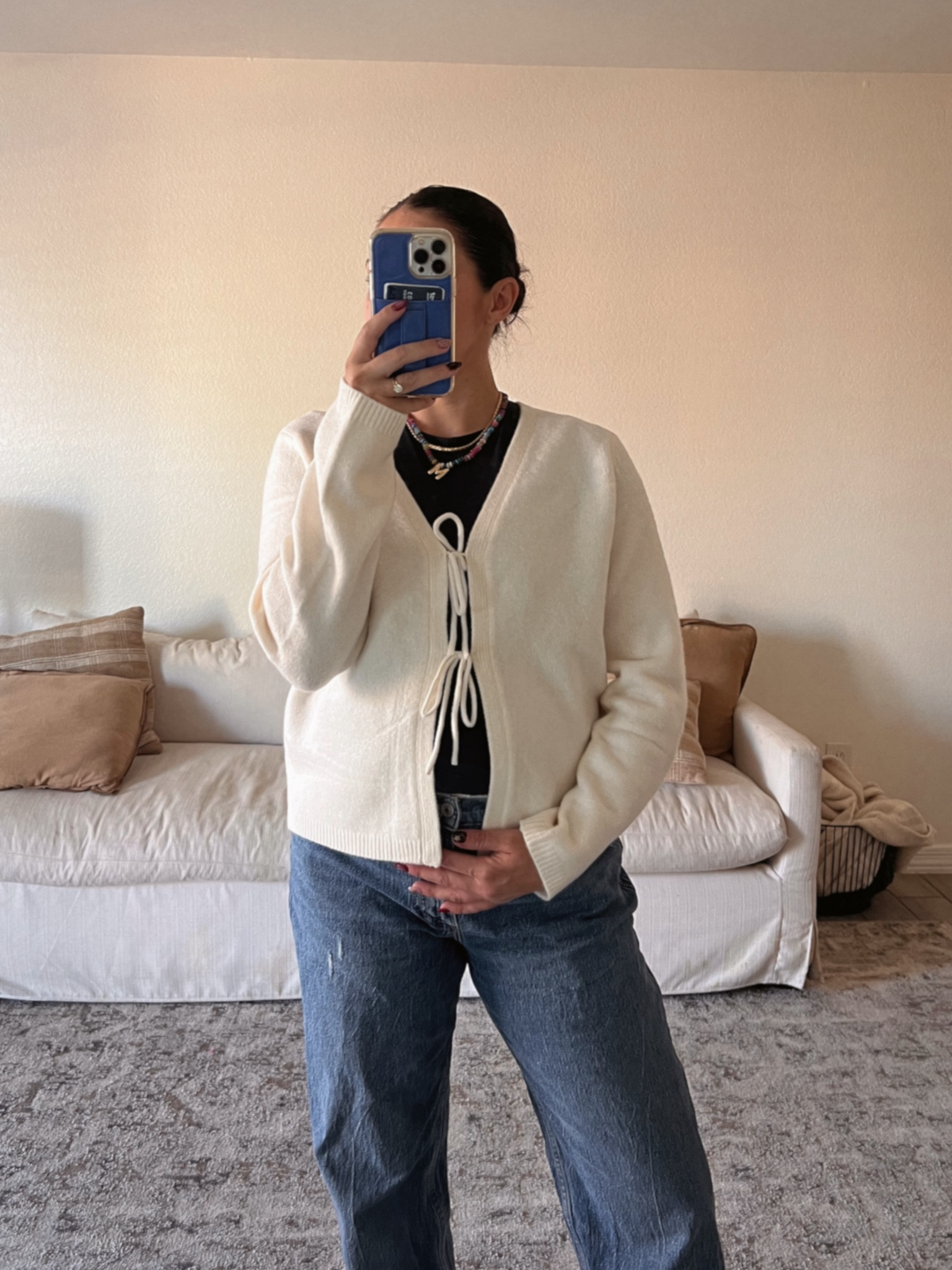 Obsessed with the ties in the front. Sized up to a large for the bump! Use code AFLTK for 20% off! 

#LTKFallSale