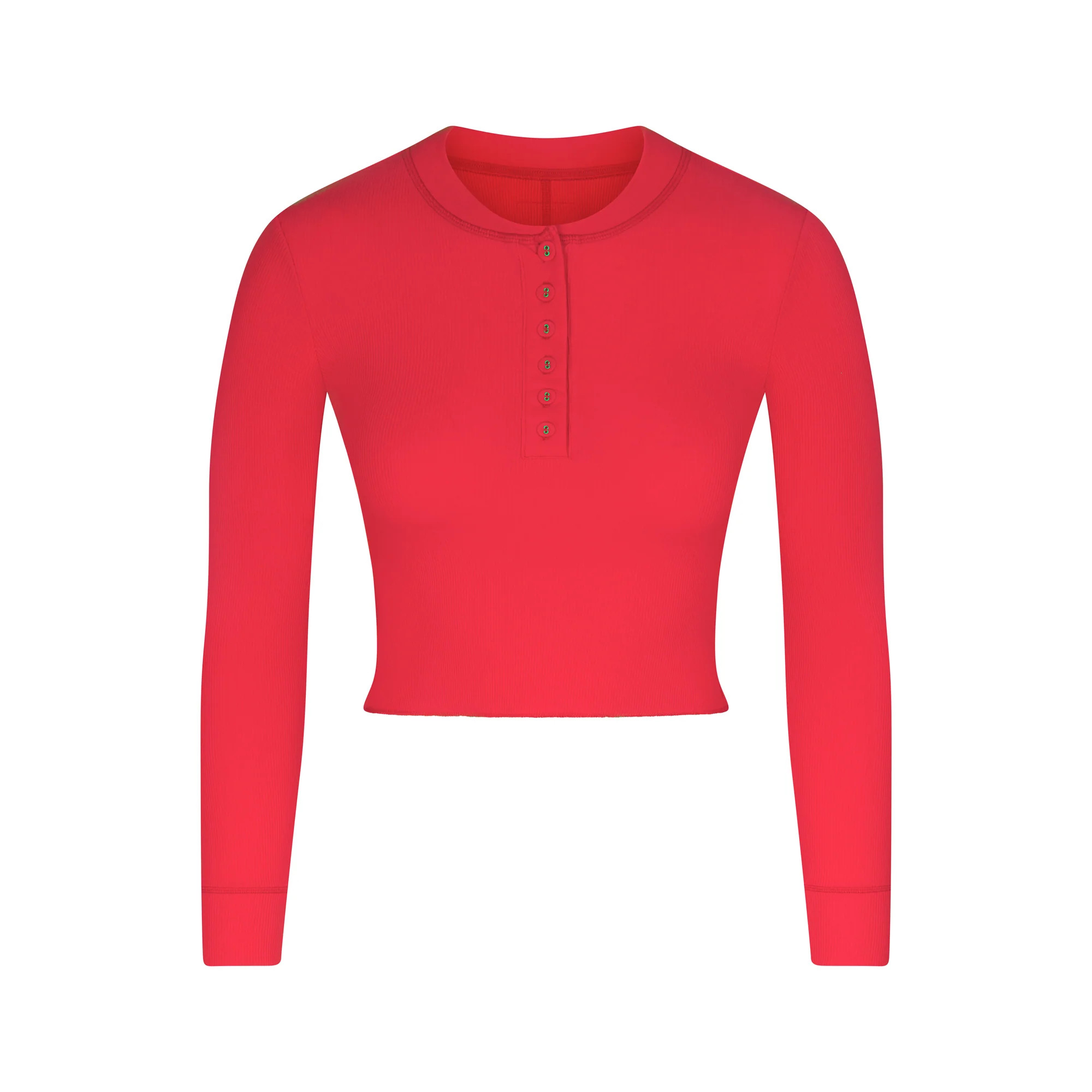 LONG SLEEVE CROP HENLEY | SKIMS (US)