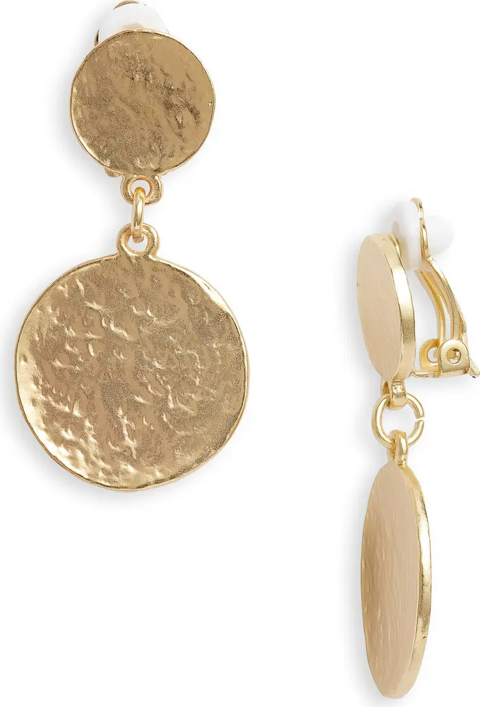 Hammered Drop Clip-On Earrings | Nordstrom