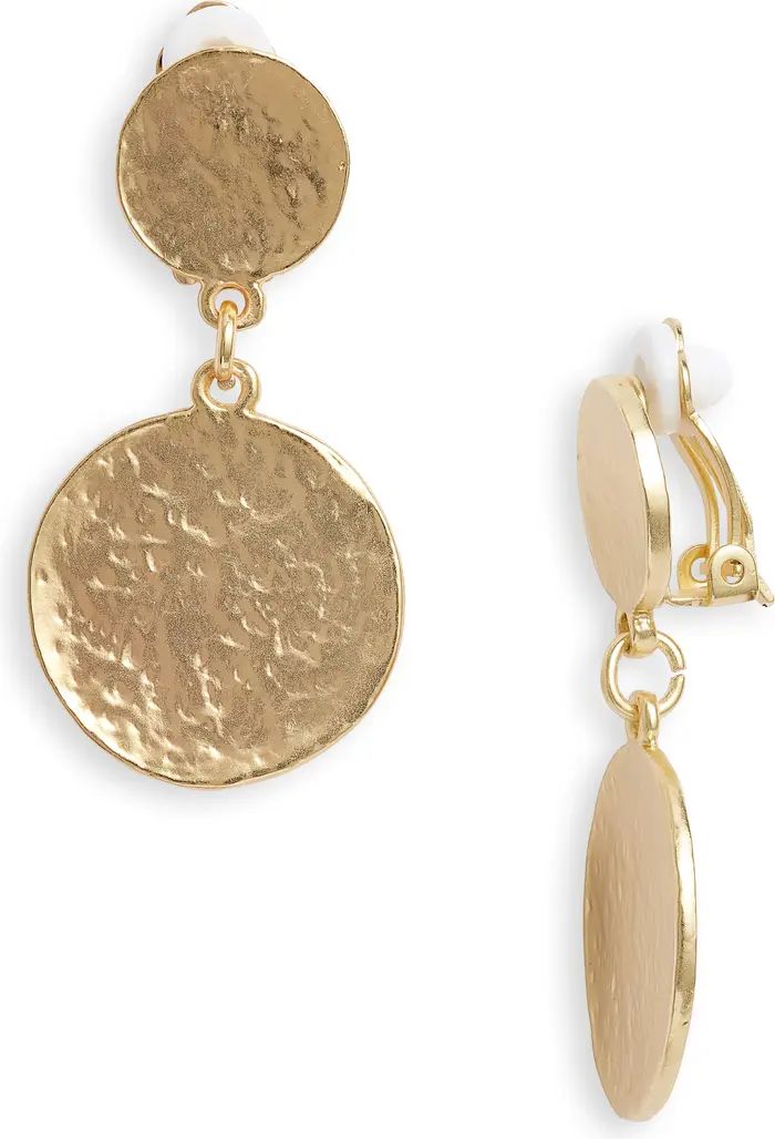 Hammered Drop Clip-On Earrings | Nordstrom