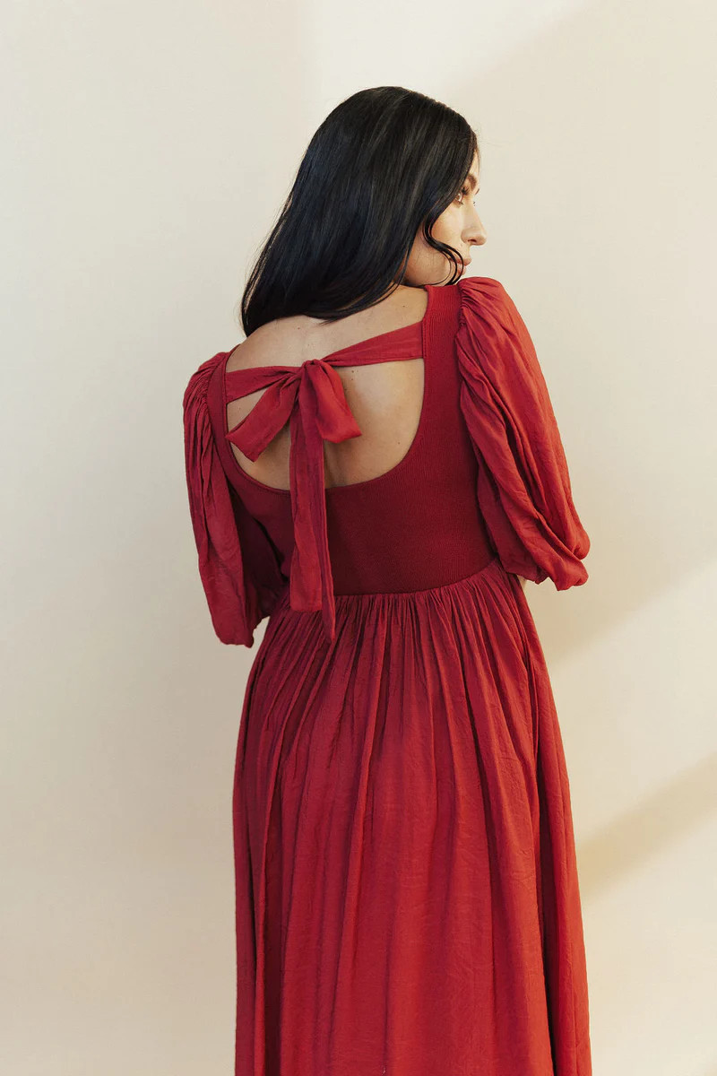 Raina Knit Midi in Burgundy | Henly