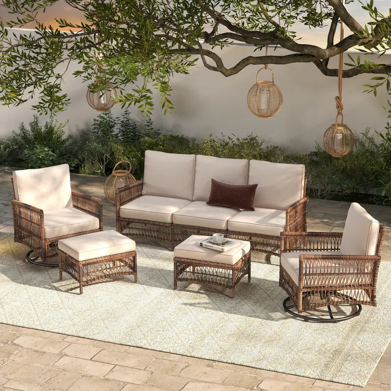 Ashjian 5 Piece Complete Patio Set with Cushions | Wayfair North America