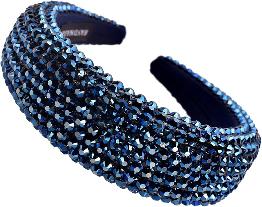 SP Sophia Collection Women's Sparkling Crystal Padded Rhinestone Wide Bejeweled Hair Headband Par... | Amazon (US)