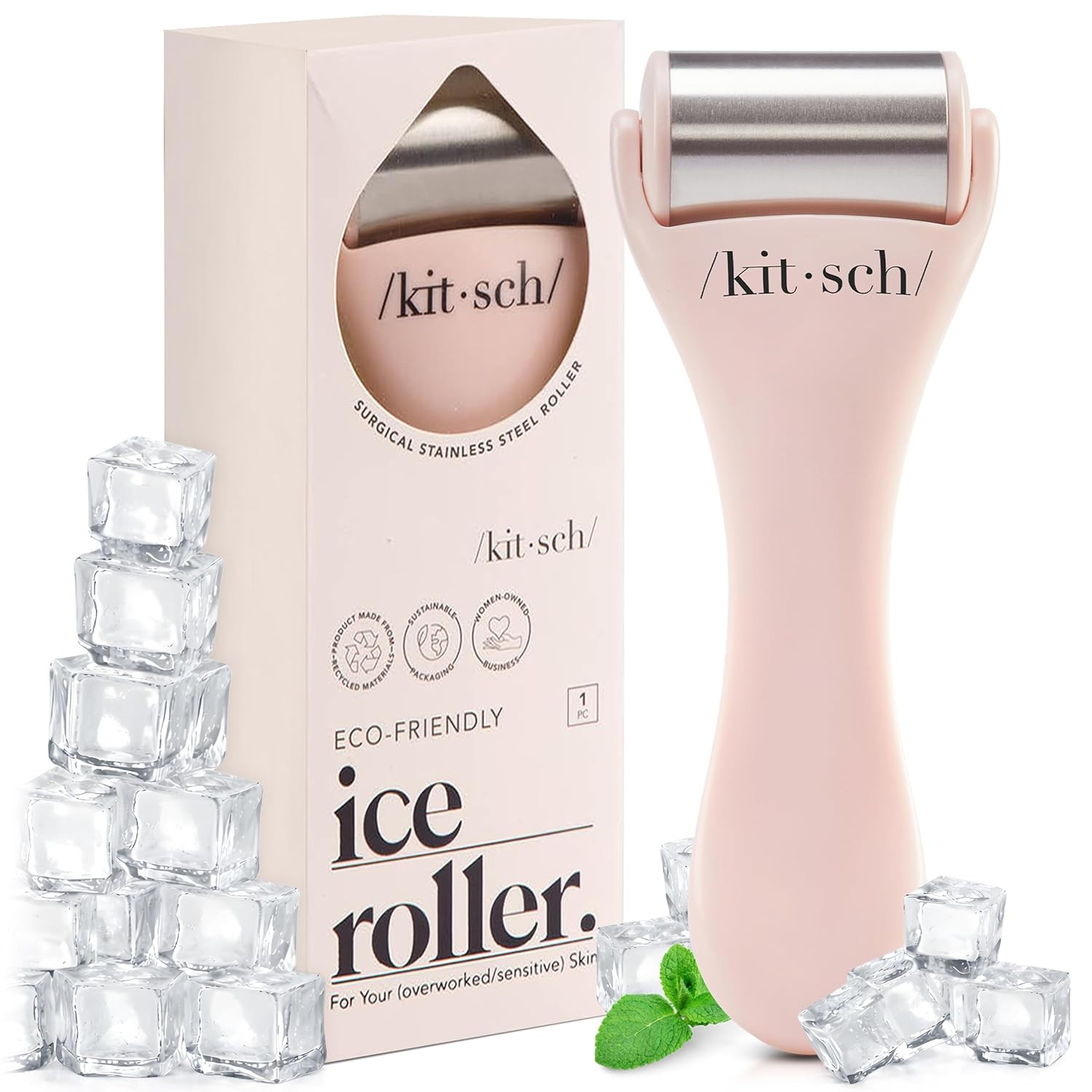 Amazon.com: Kitsch Ice Roller for Face – Stainless Steel Ice Face Roller to Reduce Puffiness, R... | Amazon (US)