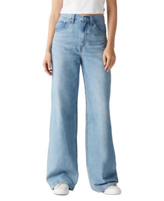 Women's Cinch-Waist Lightweight Baggy Jeans | Macy's