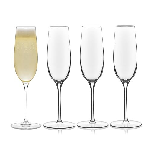 Libbey Signature Kentfield Champagne Flutes Set of 4, Elegant Champagne Glass with Curved Design, Glassware Drinking Glasses for Prosecco, and More | Amazon (US)