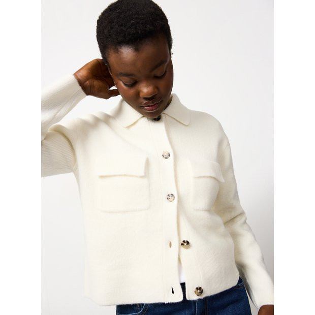 Cream Collared Cardigan  M | Tu Clothing