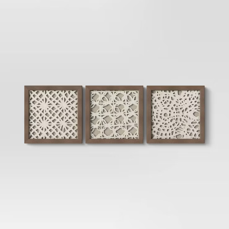 (Set Of 3) 10" x 10" Rice Paper Shadow Box - Threshold™ | Target