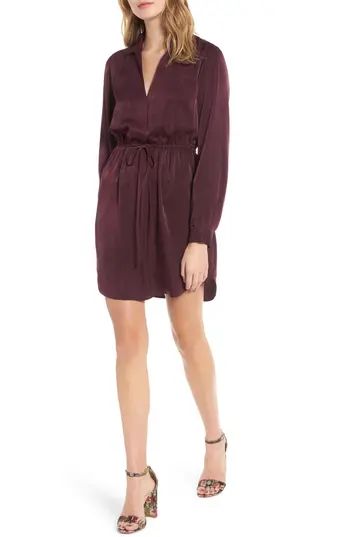 Women's Payton Cinched Waist Dress, Size X-Small - Burgundy | Nordstrom